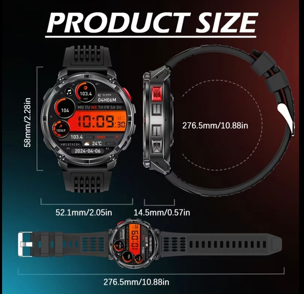 Men's Smartwatch, 1.7-inch HD Display, 1100mAh