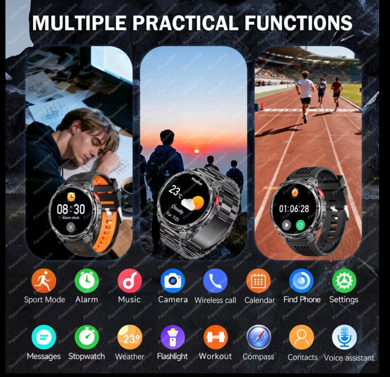 Men's Smartwatch, 1.7-inch HD Display, 1100mAh