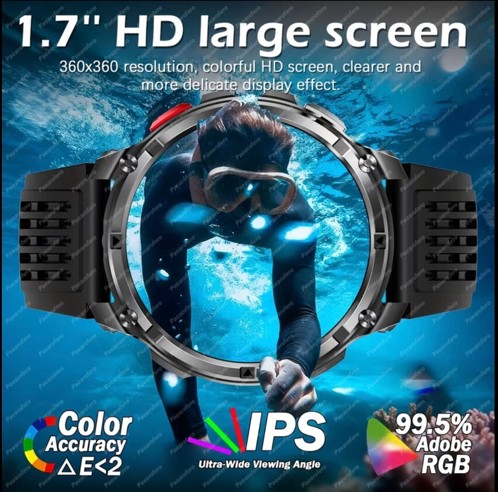 Men's Smartwatch, 1.7-inch HD Display, 1100mAh